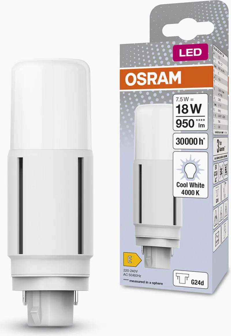 Dulux LED-lampa G24d D18 VT EM/AC 7,5W 840 från Osram – produktbild