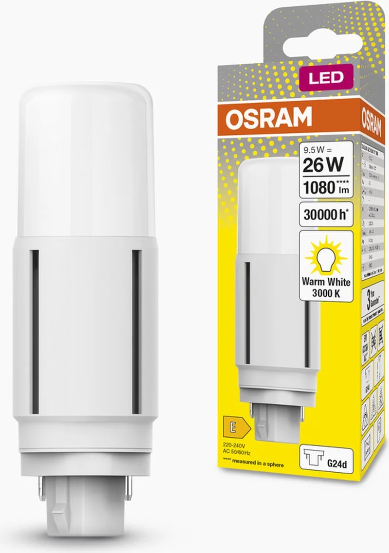 Dulux LED-pære G24d D26 VT EM/AC 9,5 W 830 fra Osram – produktbillede