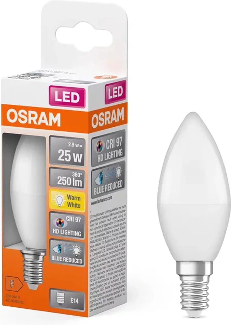 Osram 4099854046919 LED-lamp Warm wit 2700 K 2,8 W E14 F de Osram – photo produit