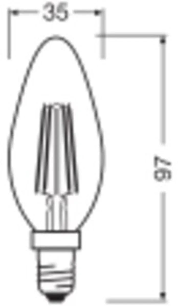HOMELIGHTING 4099854065989 LED CEE C (A - G) E14 forme de flamme 2.9 W = 40 W blanc chaud (Ø x H) 35 mm x 35 mm à intensité variable 1 pc(s) de Osram – photo produit