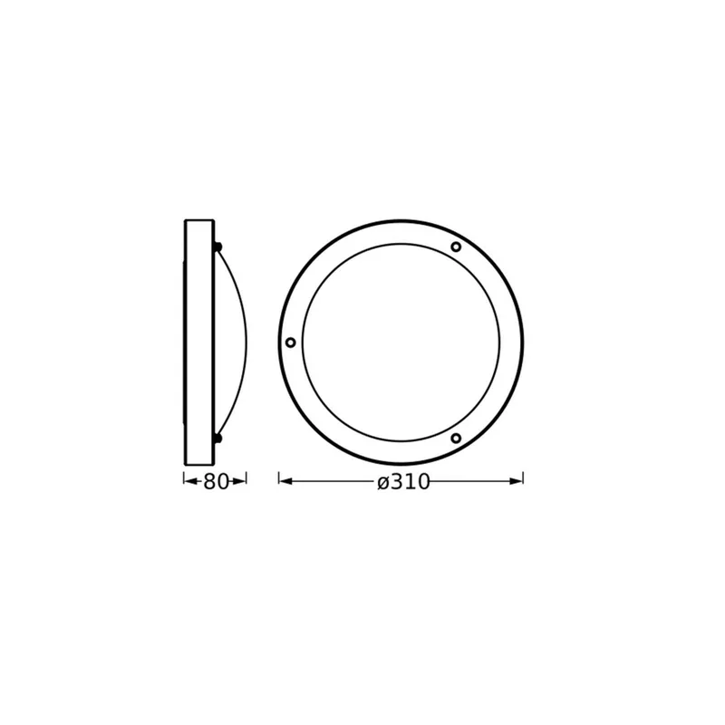 plafondlamp BATHROOM, Ø 31 cm metaal/glas IP44 de Osram en Chrome – photo produit