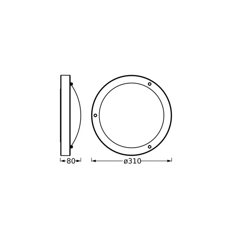 plafondlamp BATHROOM, Ø 31 cm metaal/glas IP44 fra Osram i Sort – produktbillede