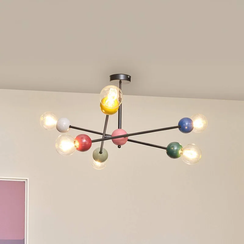 plafondlamp Decor Bubble, 6-lamps, staal, kleurrijk, E27 van Osram in Meerkleurig, Zwart – productfoto