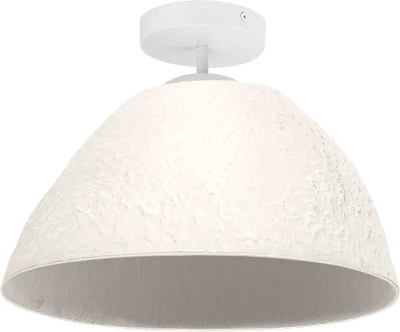 plafondlamp Decor Camel Bell van metaal en papier-maché, E27, 375 mm diameter, lampenkap van gerecycled materiaal, duurzaam dankzij vervangbare lichtbron, eenvoudig te installeren de Osram en Blanc – photo produit