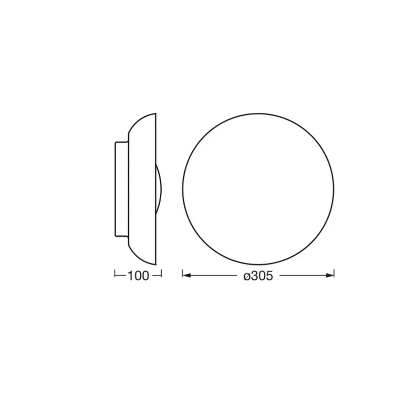 taklampa ORBIS Milan, svart Ø 31 cm metall/glas från Osram i Svart, Vit – produktbild