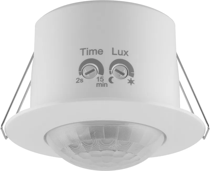 SENSOR inbouw plafondlamp met 360° bewegings-/lichtsensor in van kunststof, IP20 beschermingsgraad, voor trappenhuizen en toiletten fra Osram i Hvid – produktbillede