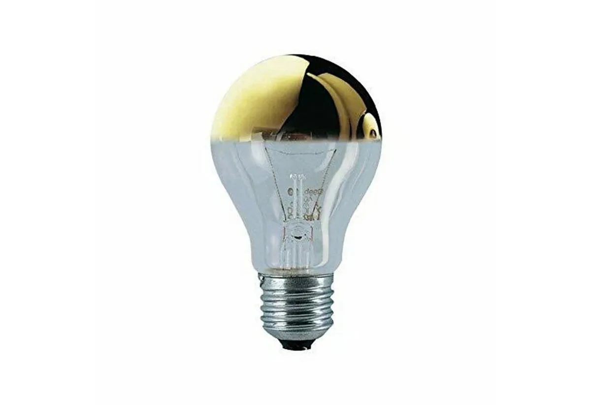 Spezialleuchtmittel OSRAM Kopfspiegellampe vergoldet E27 60W, E27, 1 St., warmweiss, klassische Glühfadentechnik von Osram – Produktfoto