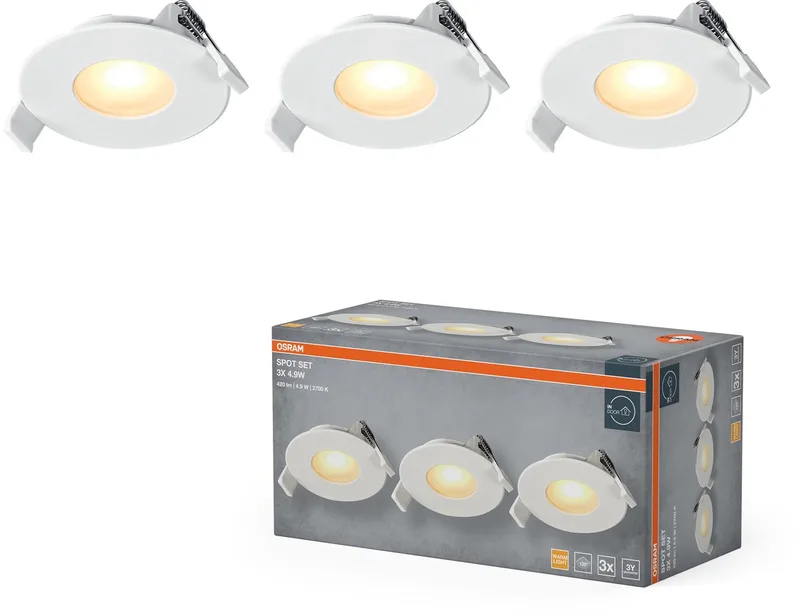 HOMELIGHTING 4099854595530 Spot de plafond, Plafonnier à spot LED Module LED LED intégrée blanc de Osram – photo produit
