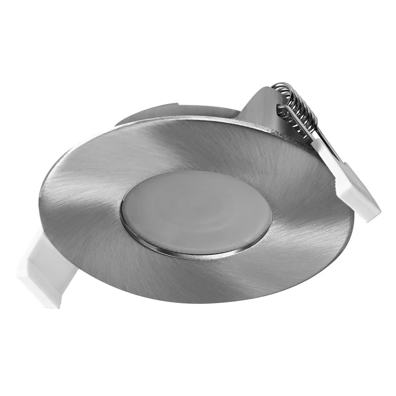 Spot Set LED inbouwspot, 4,9W, 200lm, 2700K, Ø85mm plafondspot, 120°, satijnnikkel, aluminium, warm wit, set van 3 fra Osram – produktbillede