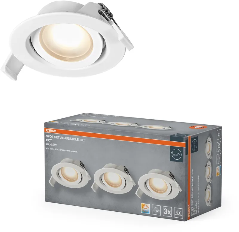 HOMELIGHTING 4099854595745 Spot de plafond, Plafonnier à spot LED LED LED intégrée blanc de Osram – photo produit