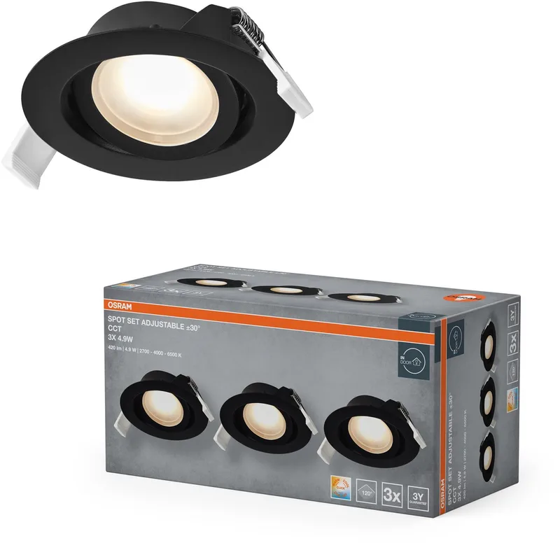 HOMELIGHTING 4099854595769 Tak-spotlights, LED-downlight LED LED fast installerad Svart från Osram – produktbild