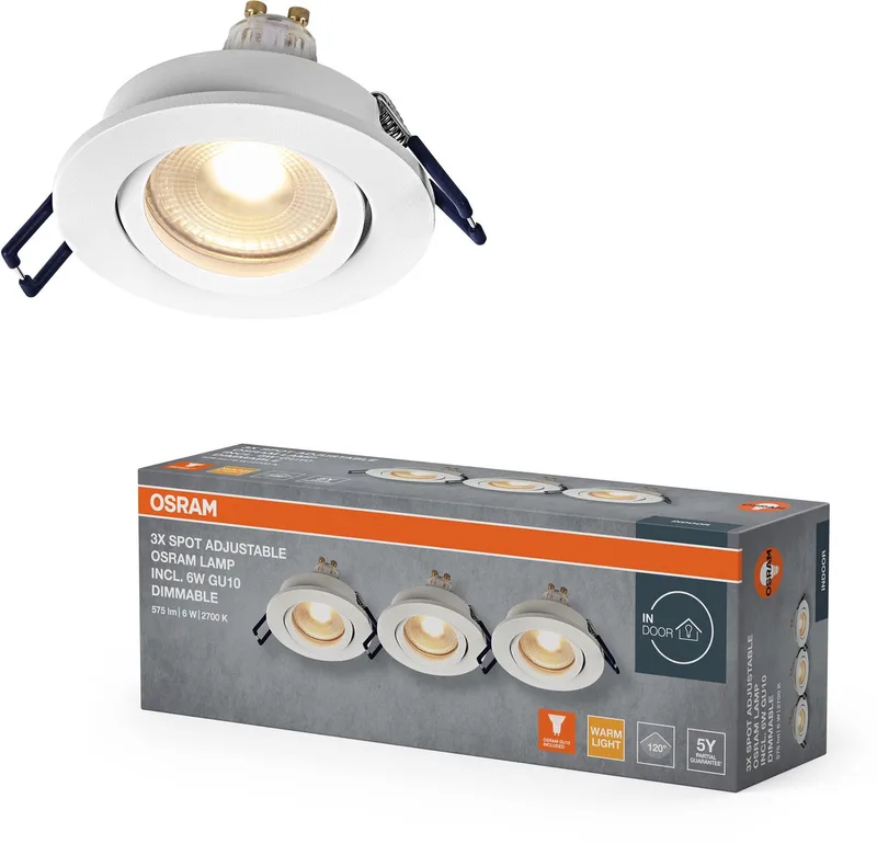 HOMELIGHTING 4058075853478 Tak-spotlights, LED-downlight LED GU10 Vit från Osram – produktbild