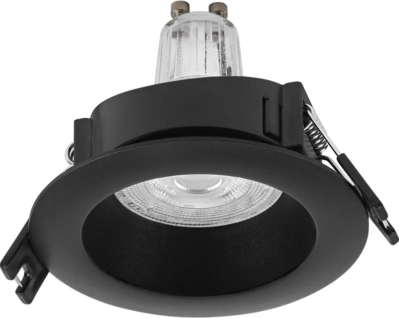 Spot Set LED inbouwspot GU10 Press 2.6W 200lm 2700K Warm Wit, CRI≥80, kunststof behuizing, set van 5 de Osram en Noir – photo produit