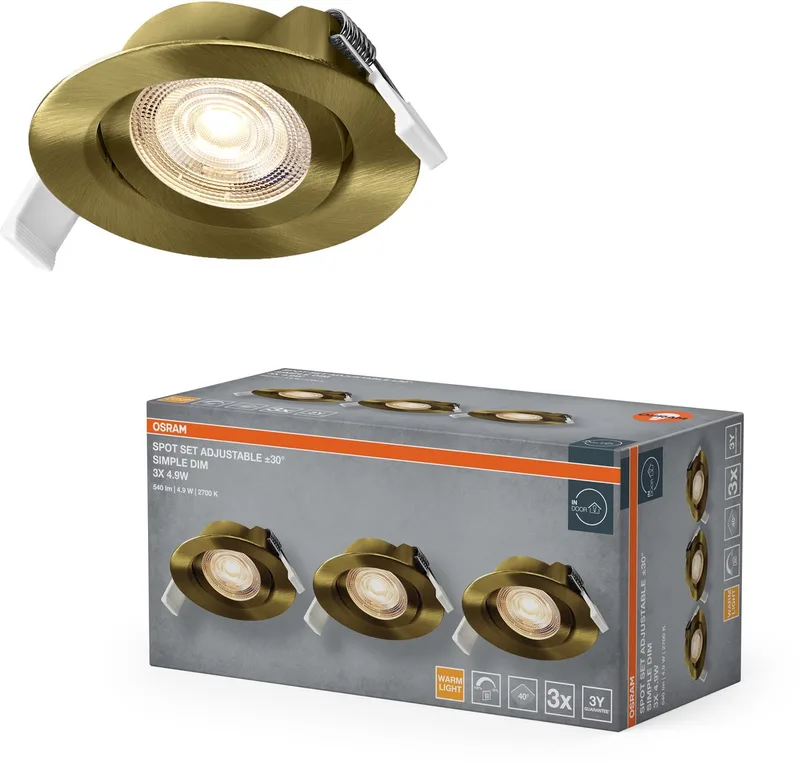 HOMELIGHTING 4099854595882 Tak-spotlights, LED-downlight Lysdiod-modul LED fast installerad Bronsgrön von Osram – Produktfoto