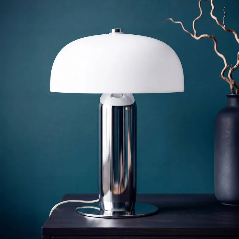 tafellamp Decor Arc, chroom/wit, hoogte 45 cm, E14 fra Osram i Krom, Hvid – produktbillede