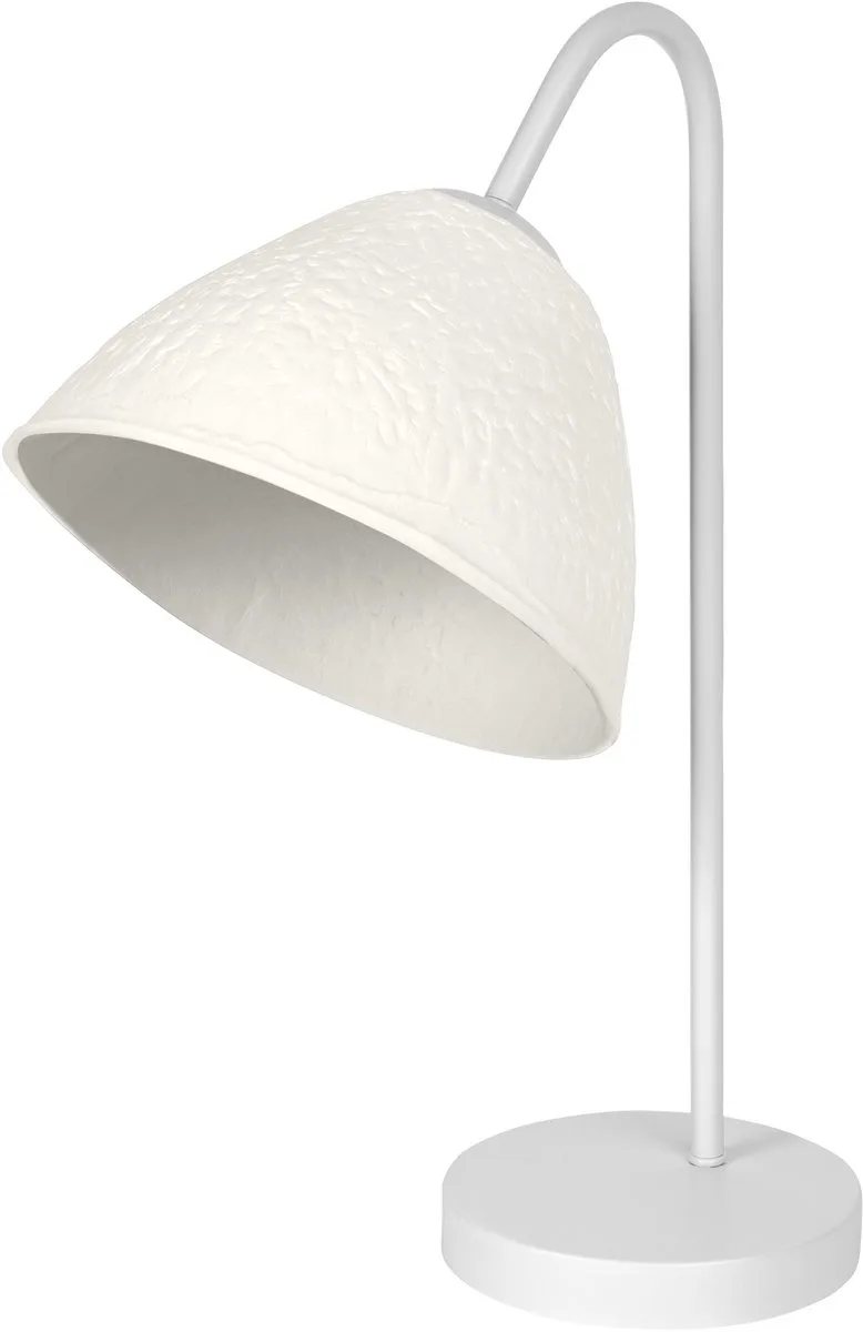 tafellamp Decor Camel Bell van metaal en papier-maché, E14, dimbaar, 220 mm lengte, lampenkap van gerecycled materiaal, duurzaam dankzij vervangbare lichtbron, eenvoudig te installeren de Osram en Blanc – photo produit