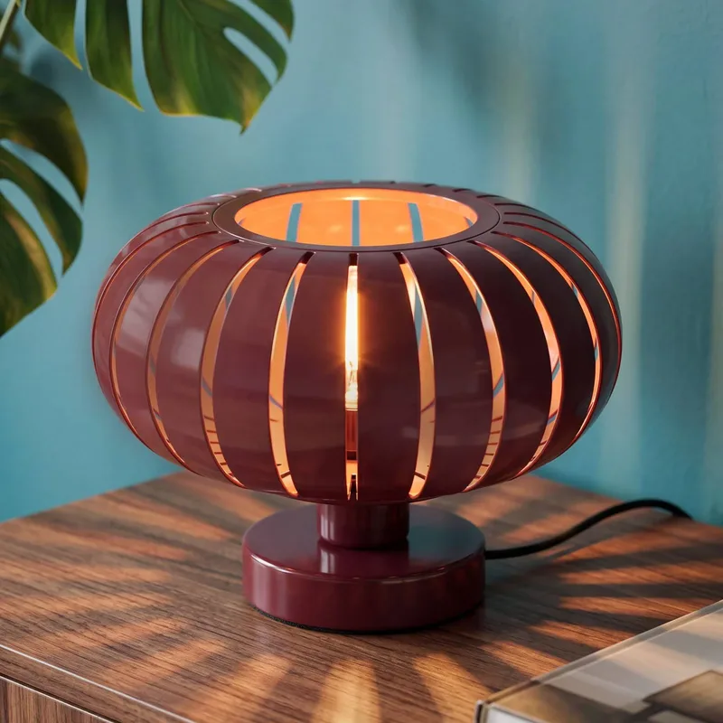 tafellamp Decor Flora, Ø 28 cm, E27 van Osram in Donkerrood – productfoto