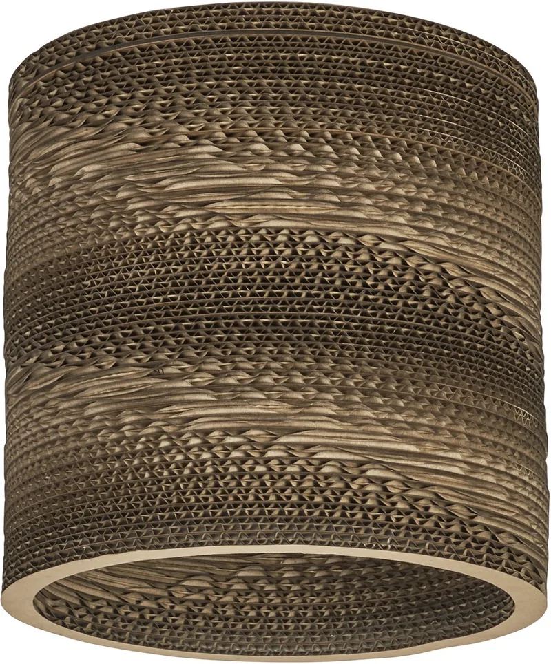 tafellamp Decor Karton Cilinder van golfkarton, E27, 250 mm diameter, lampenkap van gerecycled materiaal, duurzaam dankzij vervangbare lichtbron, eenvoudig te installeren de Osram en Marron – photo produit