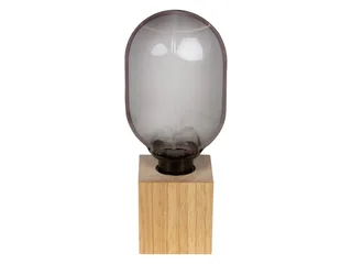tafellamp houtdecor, 24,5 cm hoog, comfortabel warm wit, 1800 K, rubberboomhout, E27, vervangbare led by Osram – product photo 2 of 4