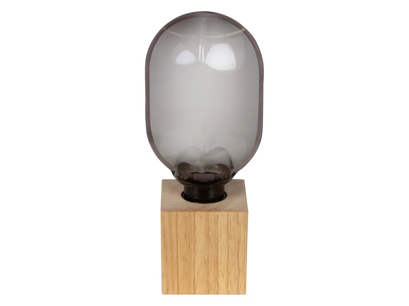 tafellamp houtdecor, 24,5 cm hoog, comfortabel warm wit, 1800 K, rubberboomhout, E27, vervangbare led by Osram – product photo 2 of 4