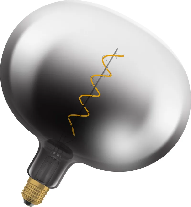 Vintage 1906 Big Globe, warmwitte LED-lamp met gloeidraad in klassieke bolvorm, biedt 4,5 W voor 150 lm, E27 fitting, smoke design, 220 mm diameter, CRI 80, 1800 K. de Osram – photo produit
