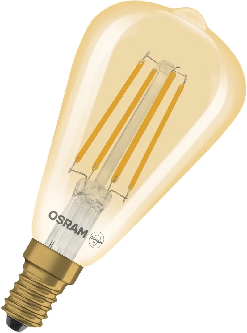 Vintage 1906 LED Classic Edison E14 Amber 4.8W 360lm - 822 Zeer Warm Wit | Dimbaar - Vervangt 25W by Osram – product photo