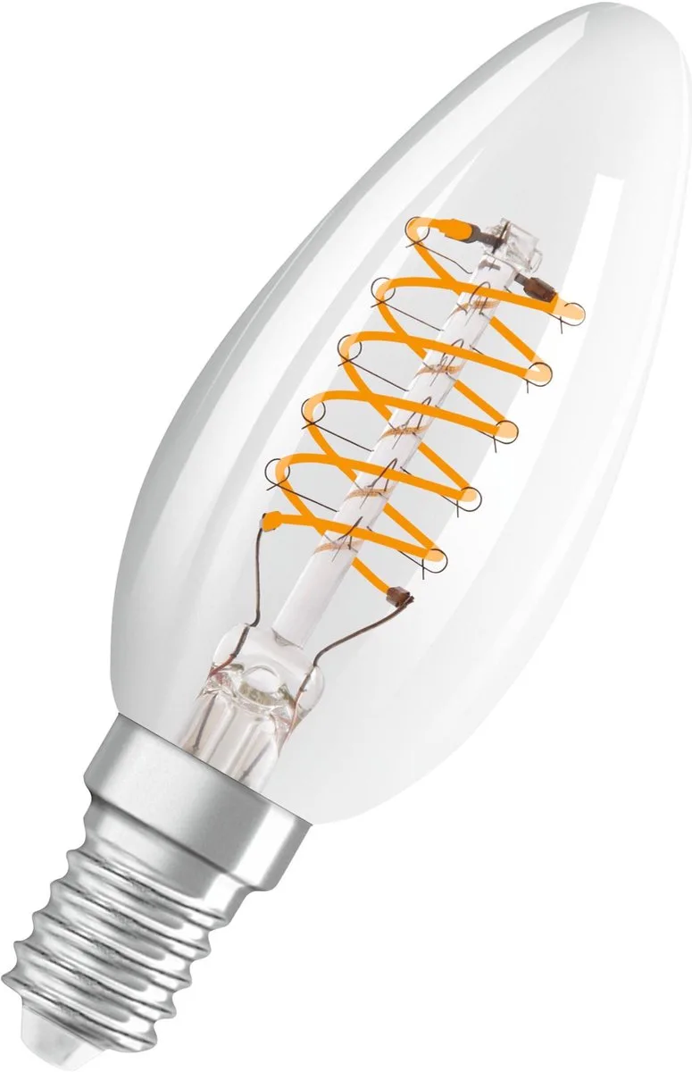 Vintage 1906 LED Classic Slim E14 Kaars Filament Helder 4.8W 470lm - 827 Zeer Warm Wit | Dimbaar - Vervangt 40W de Osram – photo produit