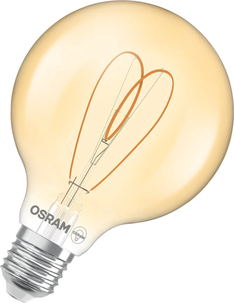 Vintage 1906 LED E27 Globe Filament Goud 4.9W 470lm - 922 Zeer Warm Wit | Beste Kleurweergave - Dimbaar - Vervangt 40W by Osram – product photo