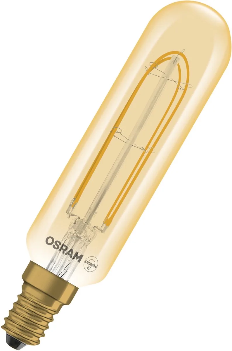 Vintage 1906 LED Special Shapes E14 Tubular Amber 4.8W 420lm - 822 Zeer Warm Wit | Dimbaar - Vervangt 40W by Osram – product photo