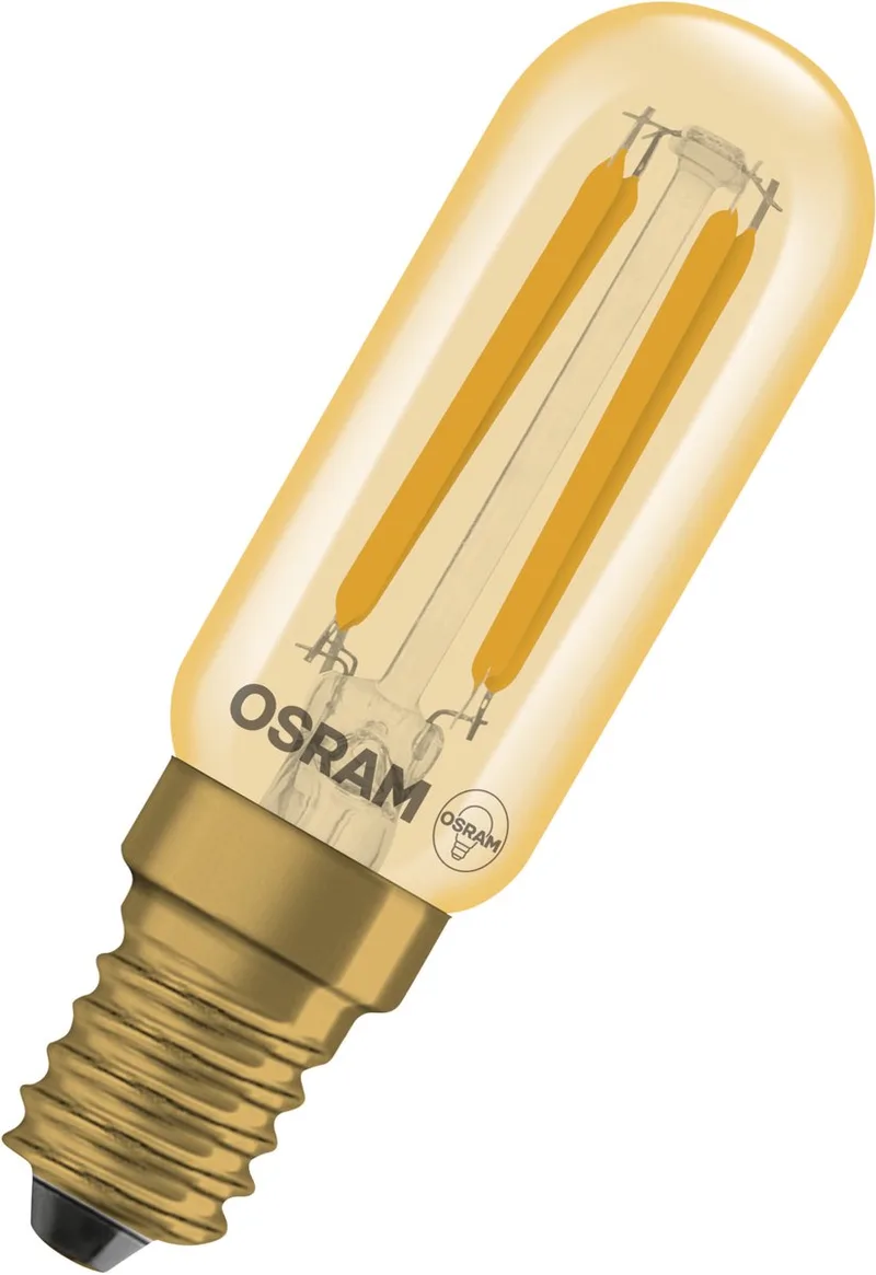 Vintage 1906 LED Special Shapes E14 Tubular Amber 4.8W 470lm - 822 Zeer Warm Wit | Dimbaar - Vervangt 40W by Osram – product photo