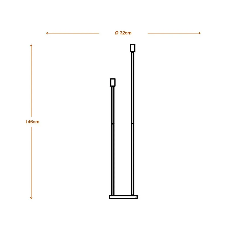 vloerlamp DECOR STICK, hoogte 146 cm, 2 x E27 von Osram in Dunkelgrau – Produktfoto