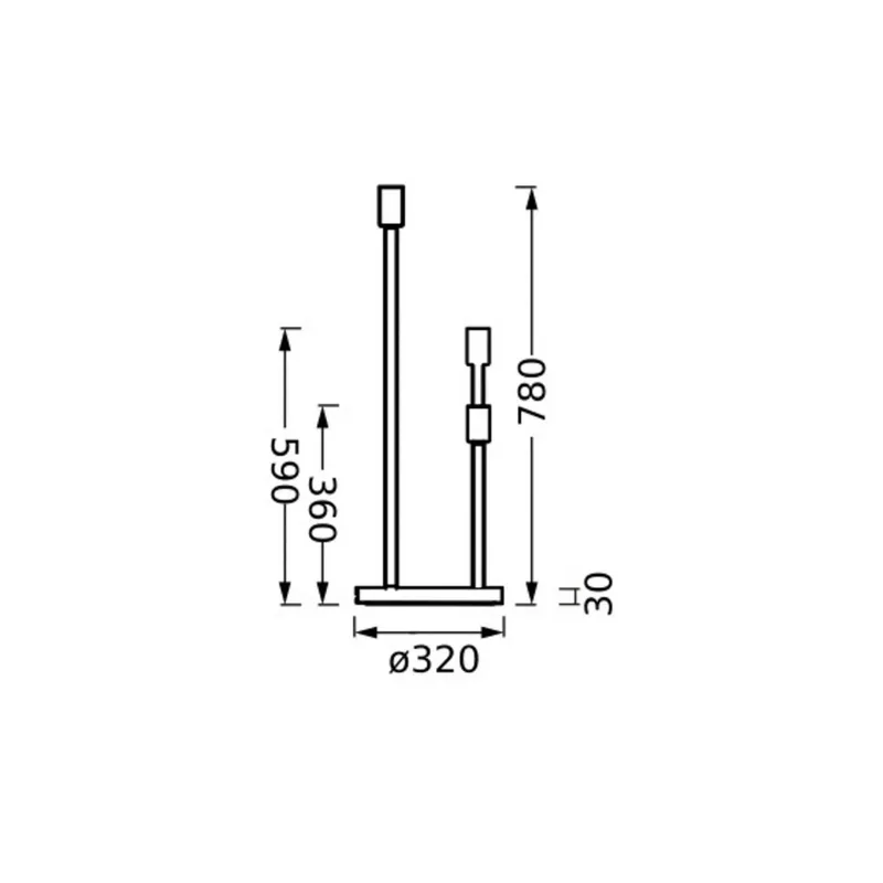vloerlamp DECOR STICK, hoogte 78 cm, 3-lamps från Osram i Beige – produktbild
