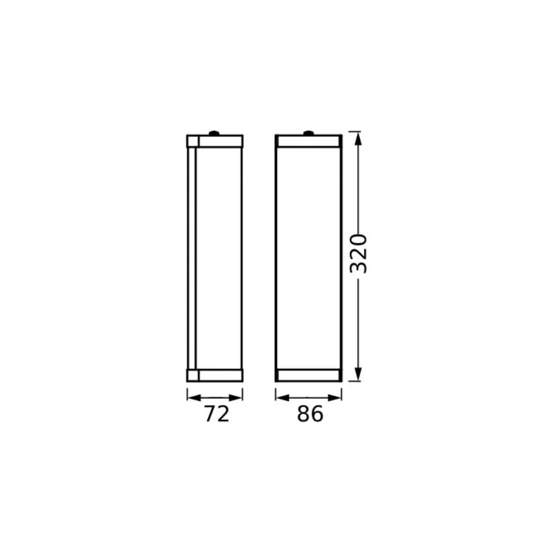 wandlamp BATHROOM lengte 32 cm metaal/glas IP44 fra Osram i Krom – produktbillede