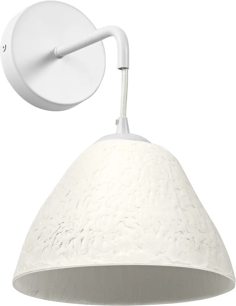 wandlamp Decor Camel Bell van metaal en papier-maché, E14, 220 mm lengte, lampenkap van gerecycled materiaal, duurzaam dankzij vervangbare lichtbron, eenvoudig te installeren by Osram in White – product photo