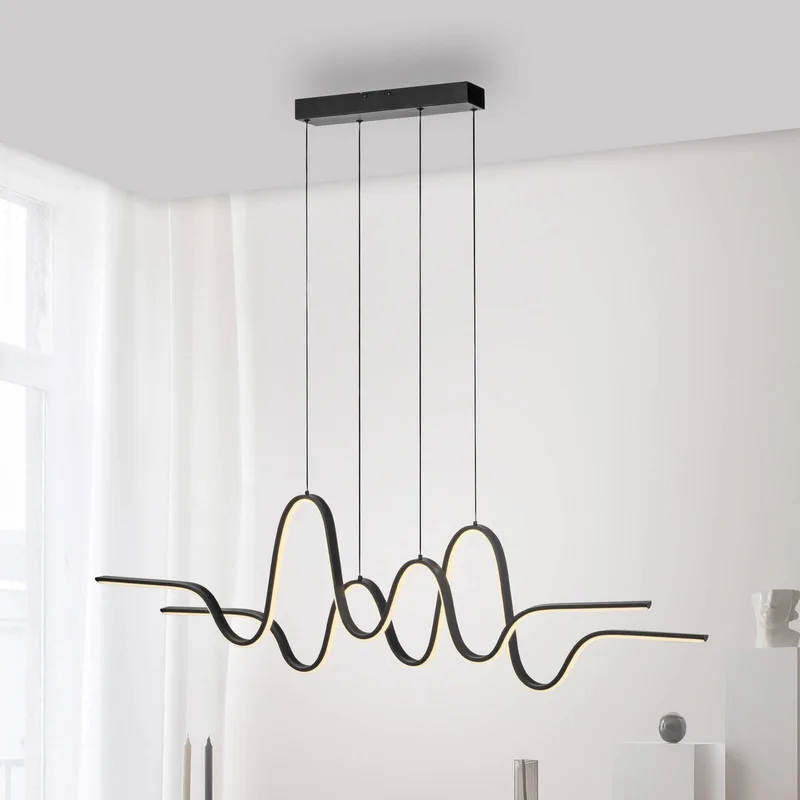 Altitude LED hanglamp, lengte 125 cm de Paul Neuhaus en Noir – photo produit