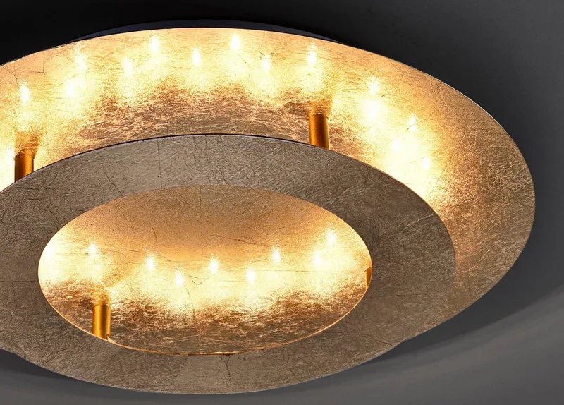 Deckenleuchte NEVIS, LED fest integriert, Warmweiß, LED de Paul Neuhaus en Or – photo produit 3 sur 5
