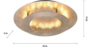 Deckenleuchte NEVIS, LED fest integriert, Warmweiß, LED de Paul Neuhaus en Or – photo produit 5 sur 5