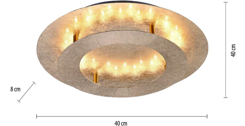 Deckenleuchte NEVIS, LED fest integriert, Warmweiß, LED de Paul Neuhaus en Or – photo produit 5 sur 5