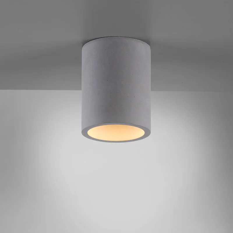 Eton plafondlamp, grijs, beton, Ø 11 cm, GU10 de Paul Neuhaus en Betongrijs – photo produit