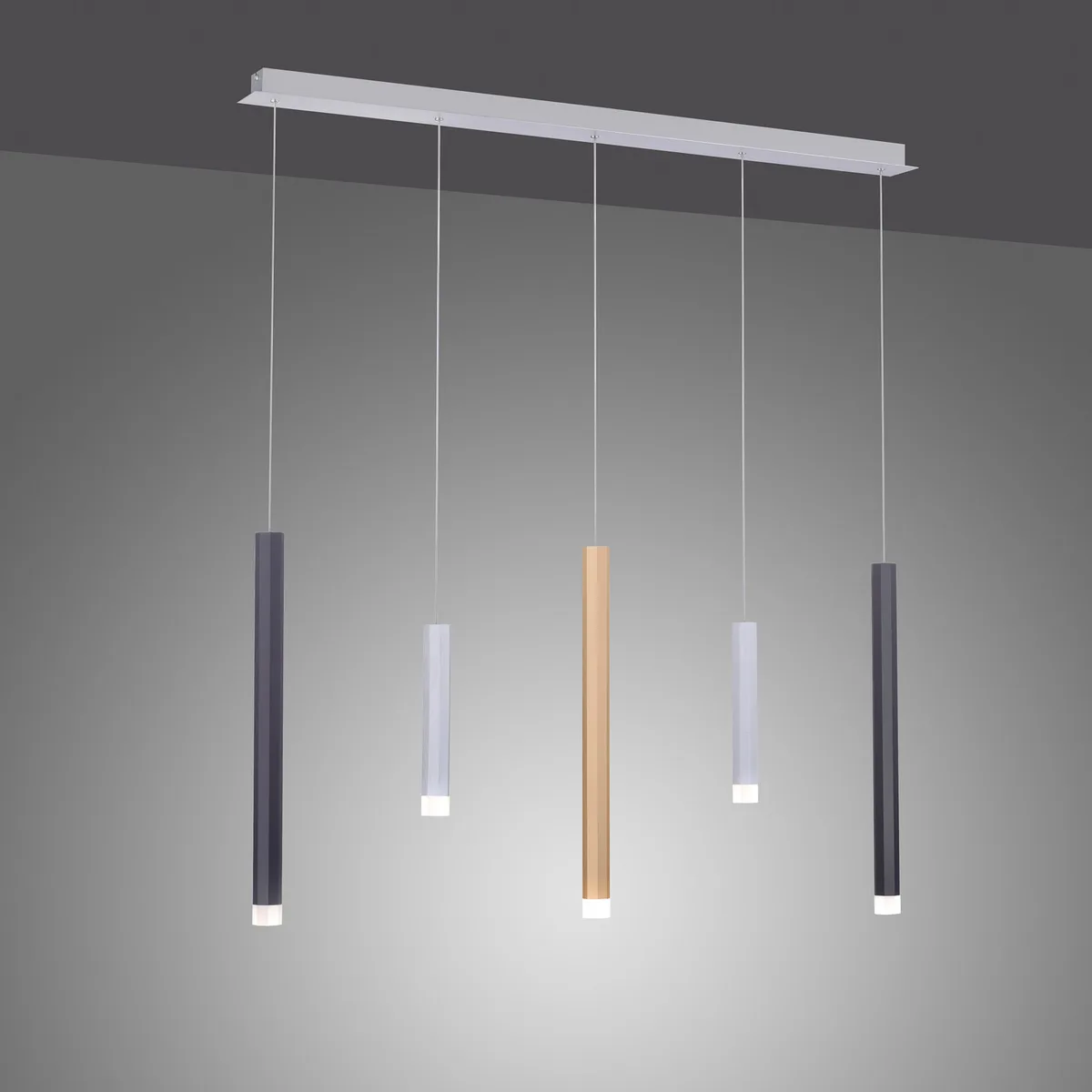 Gemin LED hanglamp, veelkleurig, 5-lamps - PURE - Woonkamer - Modern - Metaal - Meerdere lampen de Paul Neuhaus – photo produit
