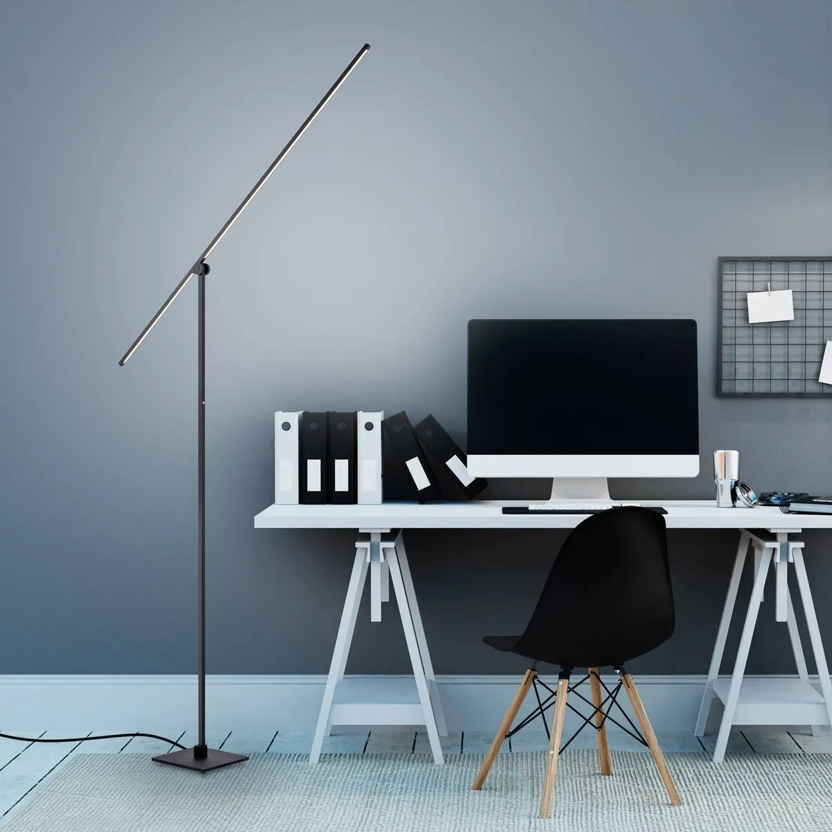 Grafo LED vloerlamp met touchdimmer de Paul Neuhaus en Noir, Blanc – photo produit