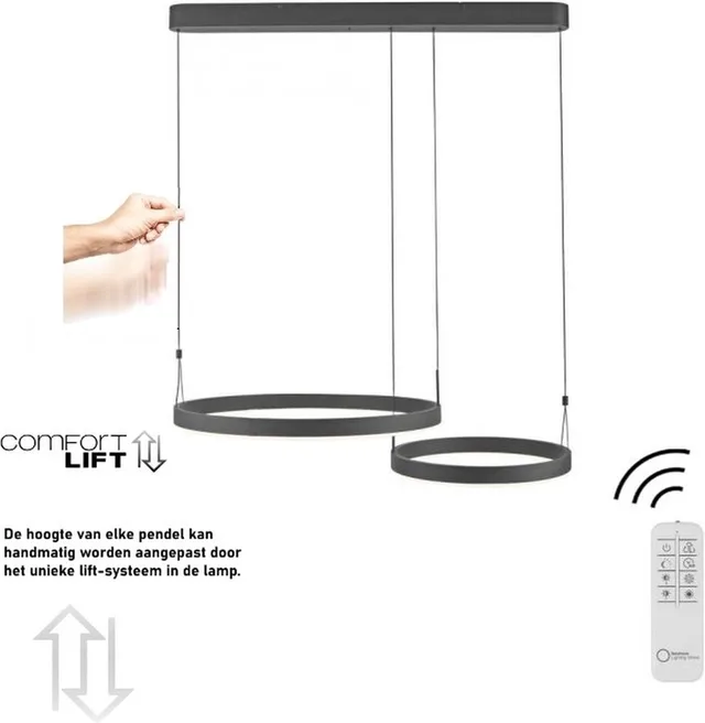Hanglamp Esko 2 Ringen Led Comfortlift