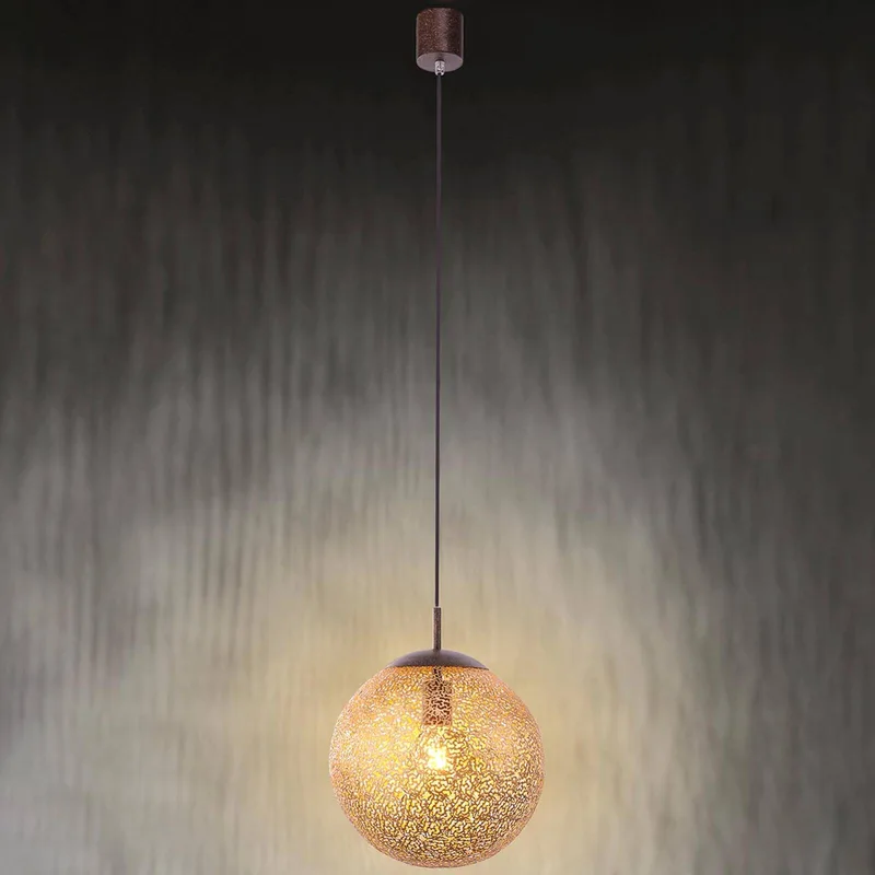 hanglamp Greta, Ø 30 cm, goudkleurig, metaal de Paul Neuhaus en Roest, Or – photo produit