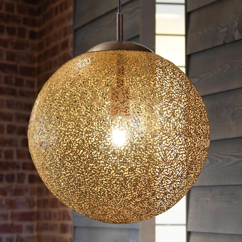 hanglamp Greta, Ø 40 cm, goudkleurig, metaal de Paul Neuhaus en Roest, Or – photo produit