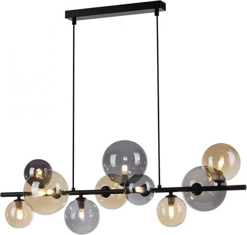 Hanglamp Popsicle Zwart - Smoke Amber Glas 85cm von Paul Neuhaus in Zwart – Smoke – Amber – Produktfoto