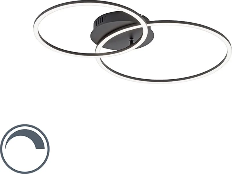 julka - Moderne LED Dimbare Plafondlamp met Dimmer - 1 lichts - L 700 mm - Woonkamer | Slaapkamer | Keuken fra Paul Neuhaus i Sort – produktbillede
