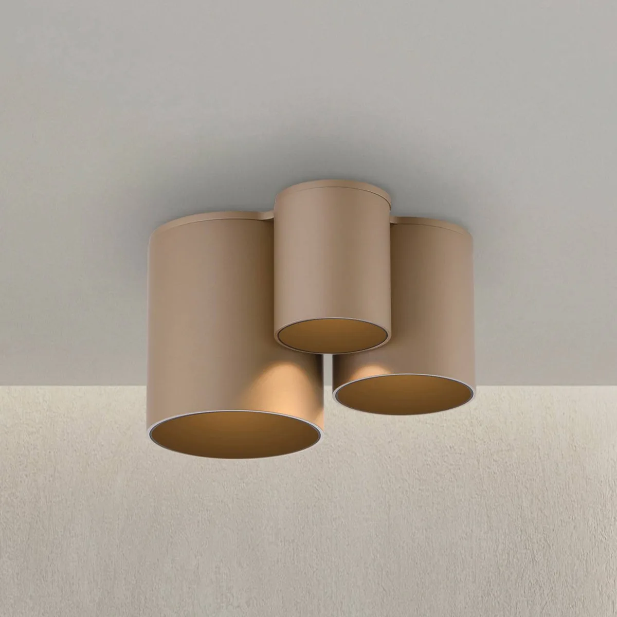LED badkamer plafondlamp PURE Point, 18 cm, 3-lamps, IP44 de Paul Neuhaus en Bronze – photo produit