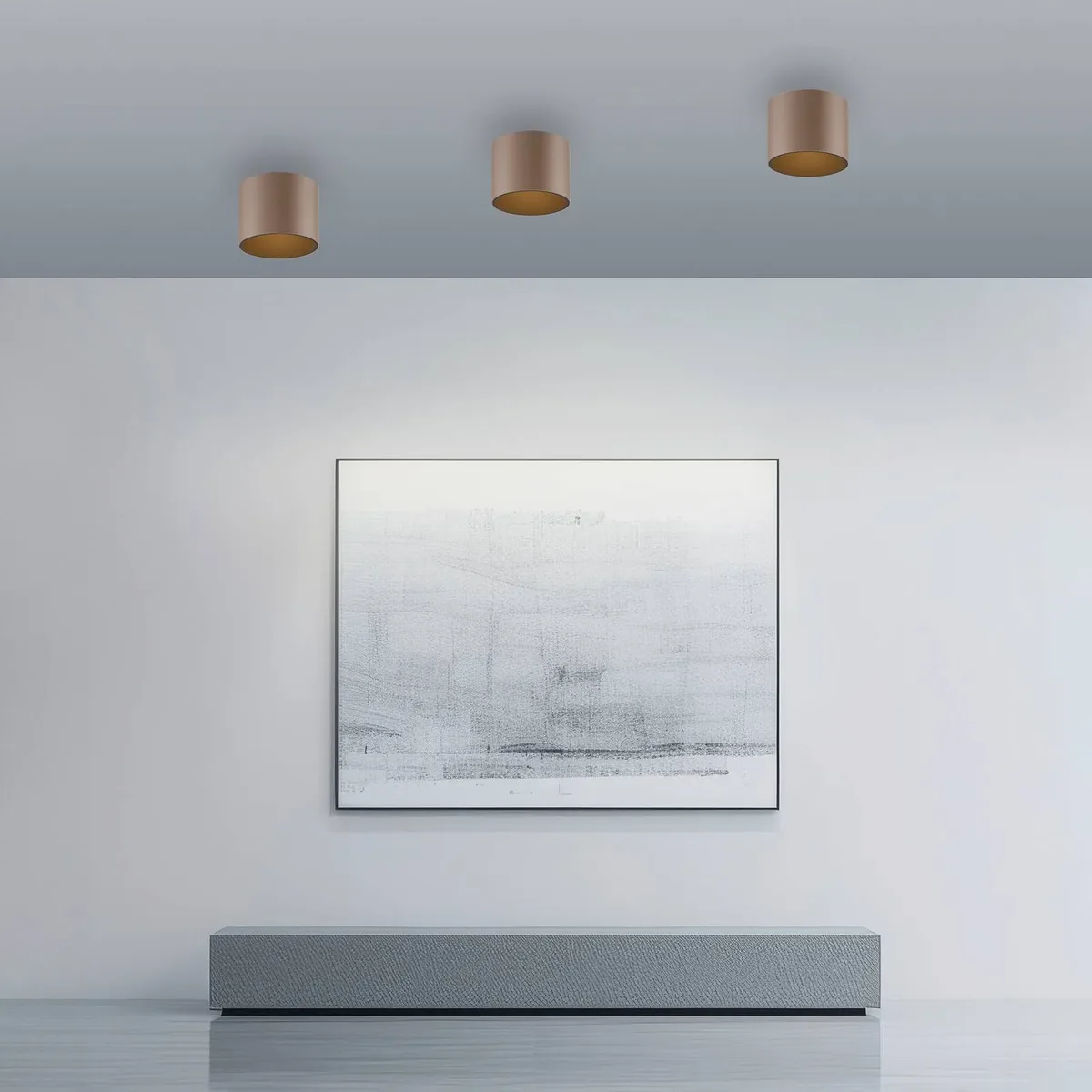LED badkamer plafondlamp PURE Point, bronskleurig, Ø 11 cm, IP44 de Paul Neuhaus en Bronze – photo produit