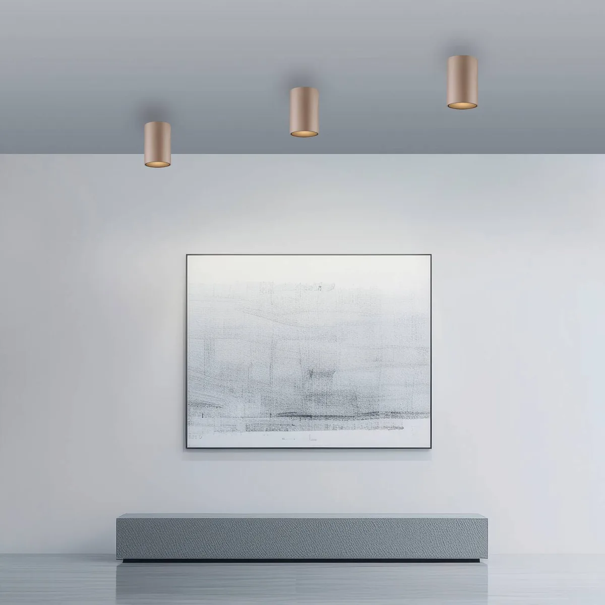 LED badkamer plafondlamp PURE Point, bronskleurig, Ø 6 cm, IP44 de Paul Neuhaus en Bronze – photo produit
