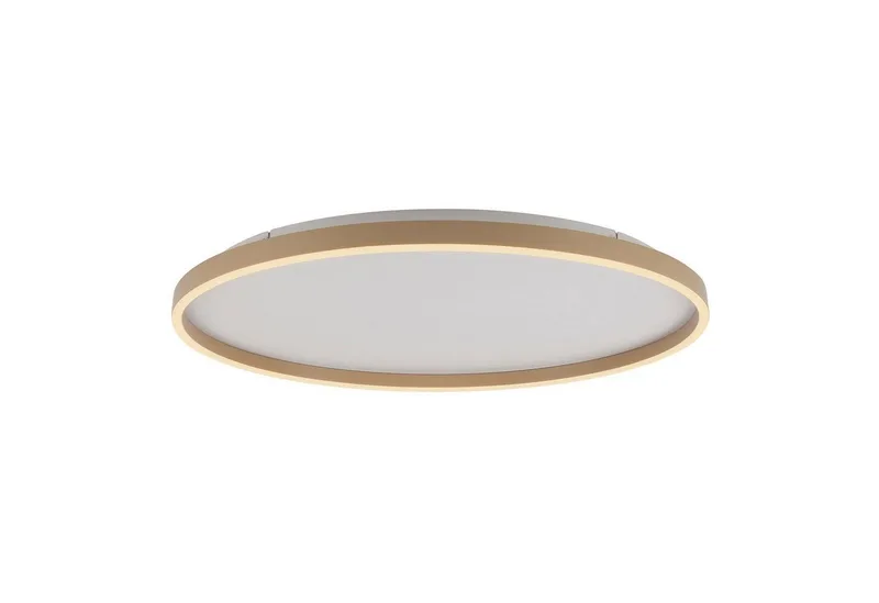 LED Deckenleuchte ELARO, Sandfarben, Metall, Dimmfunktion, LED fest integriert, Extra-Warmweiß, Ø 60 x 5,5 cm fra Paul Neuhaus i Brun – produktbillede